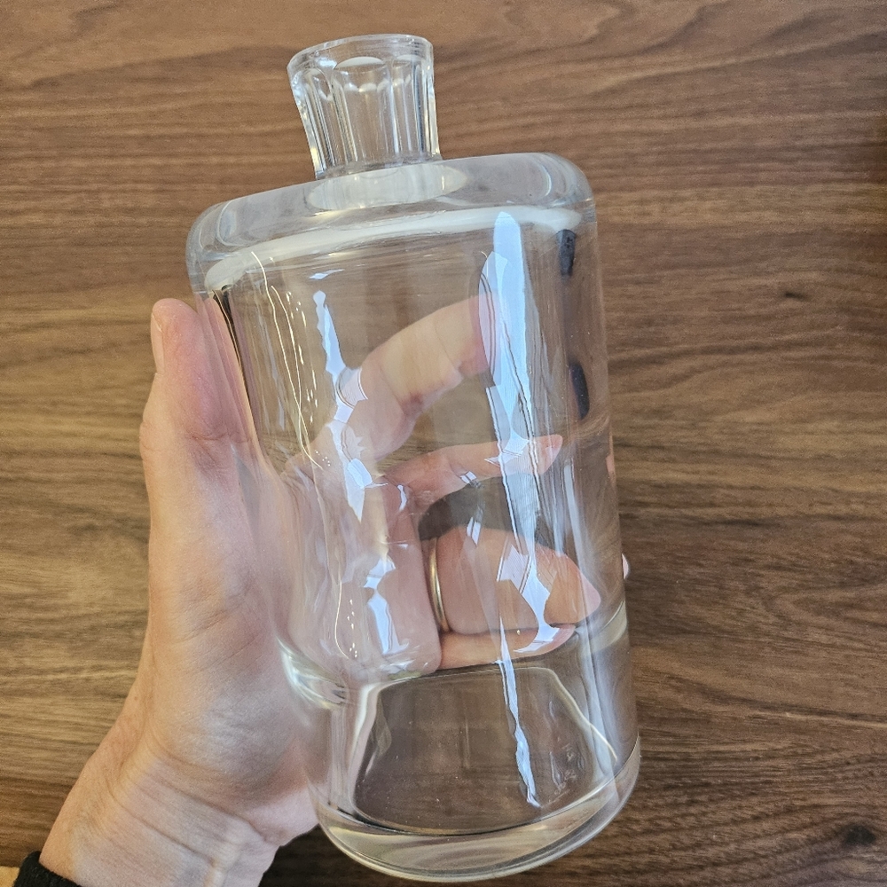 Kosta crystal glass vase decanter Optic Prism Cut Ripple Sweden 1927 signed